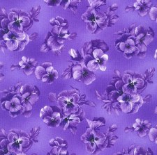 Brightly So Bolted Fabric - Purple Pansies
