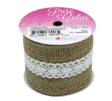 2.5" Burlap & Lace - Natural
