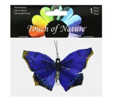 Touch Of Nature 3.5" Butterfly With Clip, 1pc - Cobalt Blue