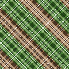 Cabin Welcome Bolted Flannel- Diagonal Plaid, Green