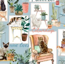 Caturdays Bolted Fabric - Cat Patch