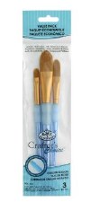 Crafter's Choice Gold Taklon 3 Pc Brush Set - Filbert/Wash