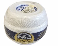 Cebelia Cotton Crochet Thread, Size 30 - White