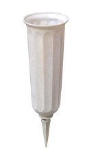 Cemetery Vase Plastic , 2.5" x 7.5" - Stone