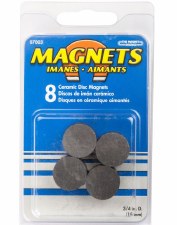 Ceramic Disk Magnets, 3/4" - 8 Pack