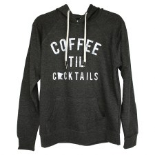 Coffee Til Cocktails Dark Gray Hoodie- XXL