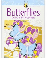 Creative Haven Color-By-Number Adult Coloring Book - Butterflies