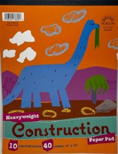 Construction Paper Pad 9"x12", 40 Sheets