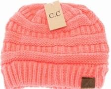CC Knit Beanie - Coral