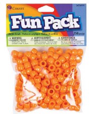 Cousin Acylic Pony Beads, 250Pk - Orange