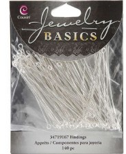 Cousin Basic Eye Pins, 140 Pc - Bright Silver