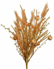Crab Berry & Wheat Bush, 21" - Beige