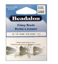 Beadalon Crimp Beads, 3mm - Silver