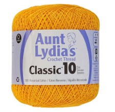 Aunt Lydia's Classic Cotton Crochet Thread, Size 10 - Goldenrod