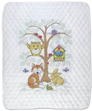 Cross Stitch Baby Quilt Kit - Baby's Forest