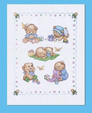 Cross Stitch Baby Quilt Kit - Baby Bears