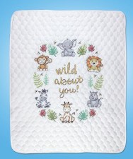 Cross Stitch Baby Quilt Kit - In The Jungle