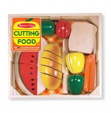 Melissa & Doug Food/Kitchen Play Set- Wooden Cutting Food