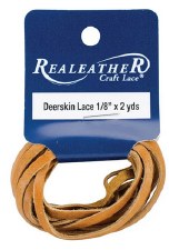RealLeather Deerskin Lace, 2 yards- Saddle Tan