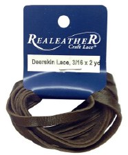 RealLeather Deerskin Lace, 2yds- Chocolate Brown