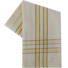 Two Striped Cream 20"x28" Tea Towel- Dijon with Black