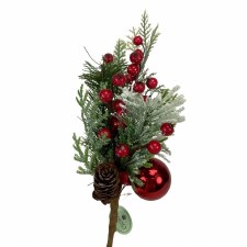 Frost Berry, Ball, & Pine Pick, 14.5"