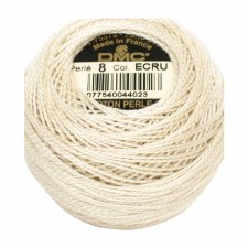 DMC Pearl Cotton Ball, Size 8- Ecru