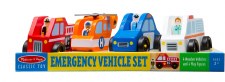 Melissa & Doug Wooden Toy Set- Emergency Vehicles
