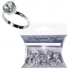 Engagement Party Rings Table Decorations, 12ct - Silver