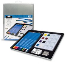 Essentials Watercolor Drawing Tin Set - 25 Pc