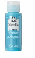 Folk Art 2 Oz. Metallic Acrylic Paint, Blues - Turquoise Shimmer