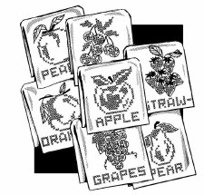 Aunt Martha's Iron On Transfers- Fancy Fruit for Tea Towels #3787