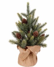 Faux Pine Tree with Cones, 12"