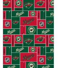 Polar Fleece, 60" - Minnesota Wild Squares