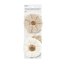 Floral Natural Embellishments, 2ct- Tan & Ivory