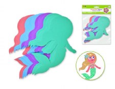 Foam Shape 6" Mermaid, 12 pc - Assorted Colors