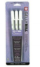 Gelly Roll Fine Point Pens, 3 Pk - White