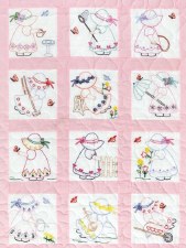9" Quilt Blocks - Girls Nursery