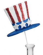 14" Glitter USA Top Hat Pick