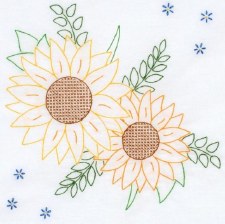 18" Quilt Blocks - Golden Sunflowers