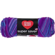 Red Heart Super Saver Yarn, Mulit-Color- Grape Fizz