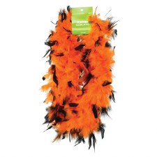 Feather Boa, 6ft- Orange & Black