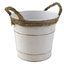 Galvanized Mini Bucket, 4" - White