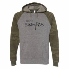Happy Camper Hoodie, Camo - Medium