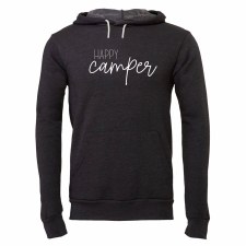 Happy Camper Hoodie, Dark Gray - Medium