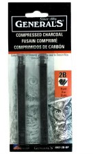 Hard Compressed Charcoal, 2pk - 2B