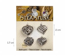 Heart Charms, Set Of 4 - Silver