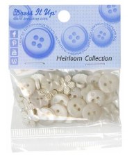 Dress It Up Heirloom Collection Buttons, 30pk - Cream