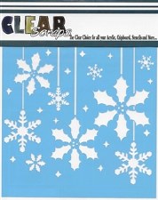Clear Scraps 12x12 Stencil- Holly Bulbs