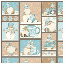 I Love Sn'Gnomies Bolted Flannel -  Aqua/Beige Blocks